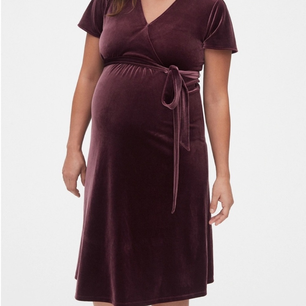 Black GAP Maternity Faux-Wrap Dress XS NWT